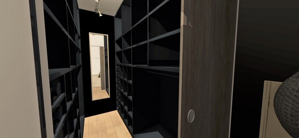 Amenagement et decoration toulouse 008 decoration interieur atelier helen b projet deco 3D chambre design dressing noir blanc bois