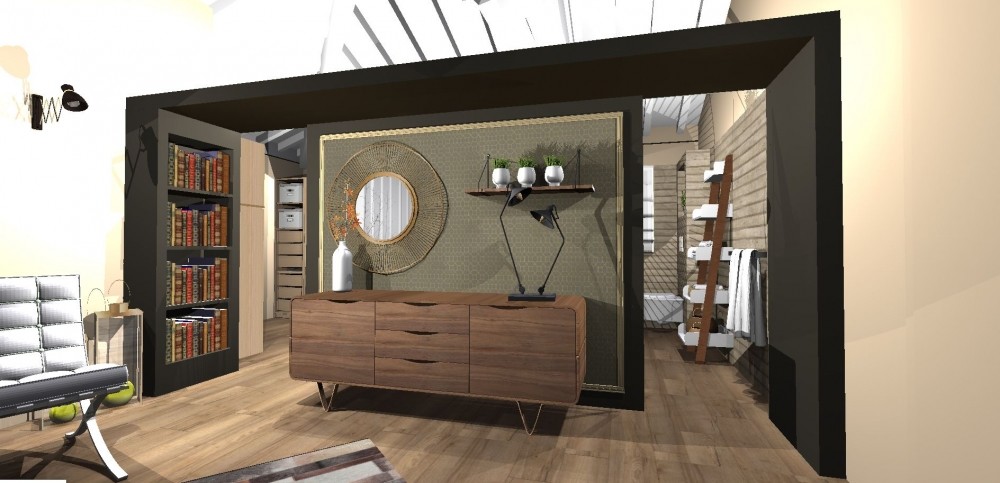 Amenagement et decoration toulouse 007 atelier helen b decorateur architecte interieur haut de gamme boheme chic projet 3d decoration vintage design suite chambreJPG