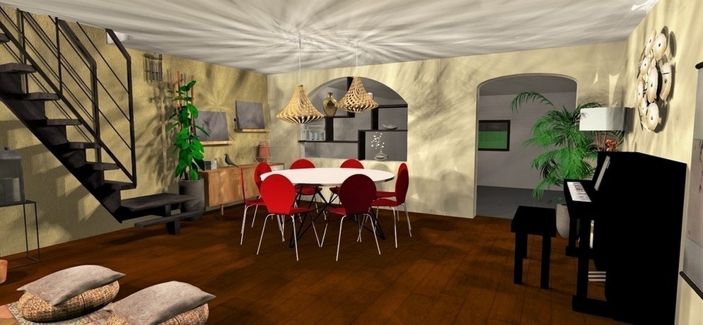 Amenagement et decoration toulouse 005 decoration interieur atelier helen b projet deco 3D salle a manger design vintage nature feng shui Eames