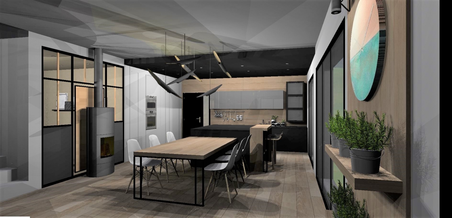 Amenagement et decoration toulouse 014 atelier helen b architecte decorateur decoratrice interieur projet 3d cuisine decoration design designer haut gamme agencement pays basque st jean de luz biarritz bayonne landes hossegor verriere 