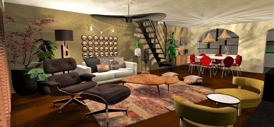 Amenagement et decoration toulouse 017 deco decoration interieure decorateur interieur architecte pays basque biarritz bayonne landes hossegor design vintage haut de gamme feng shui atelier helen b projet amenagement 3D