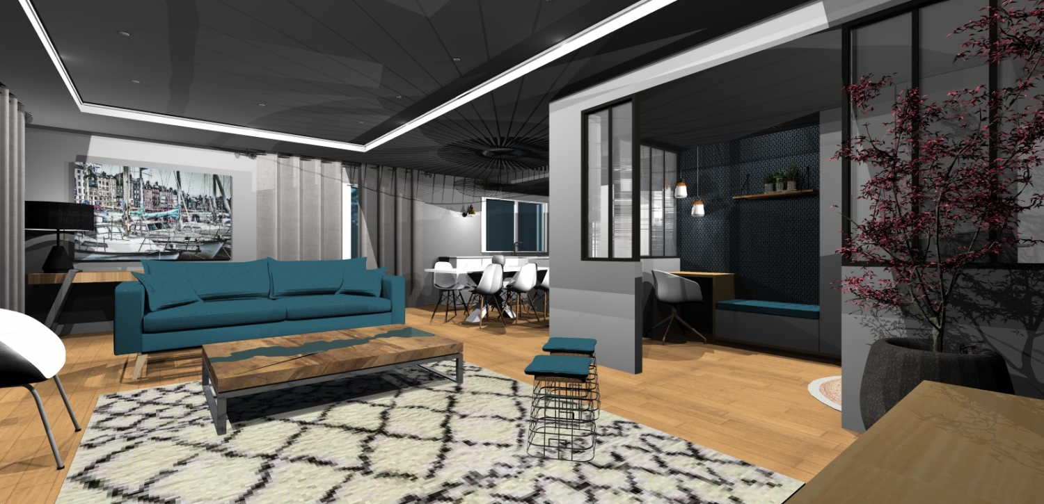 Amenagement et decoration toulouse 044 atelier helen b decoaterateur decoratrice architecte d interieur conception projet 3D verriere beleu canard cuisine haut de gamme decoration interieure toulouse montauban gers albi design
